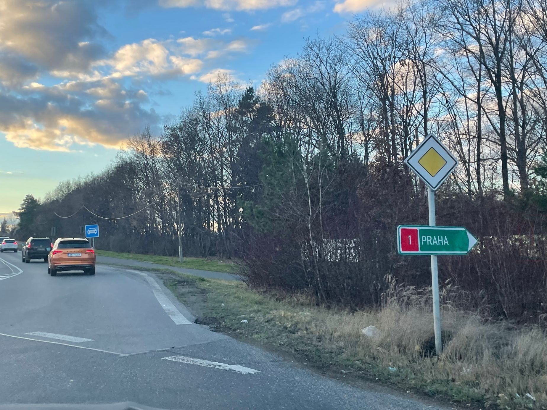 Dálnice D1, Průhonice, úsek nově bez placení, silnice pro motorová vozidla