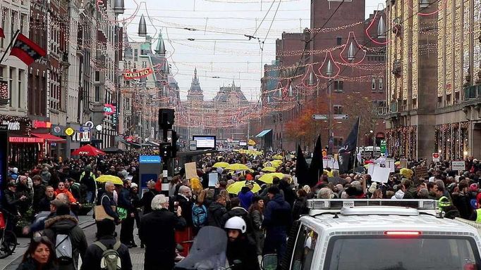 Protesty v Amsterodamu