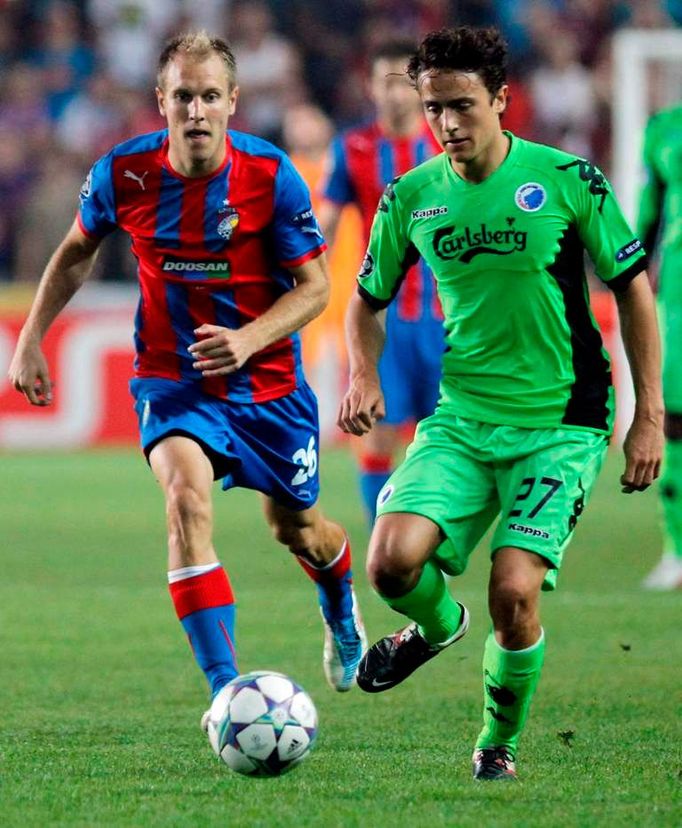 Daniel Kolář a Delaney v play off o Ligu mistrů 2011 Plzeň - Kodaň