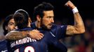 Liga mistrů, Valencie - Paris St. Germain: Ezequiel Lavezzi a Zlatan Ibrahimovič (PSG)