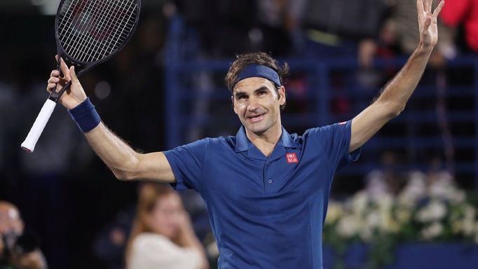 Roger Federer na turnaji v Dubaji